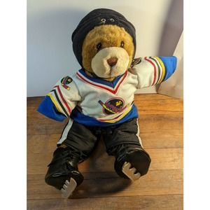 Build A Bear Hockey Brown Monkey With Jersey Pants Helmet Ice Skate Shoes